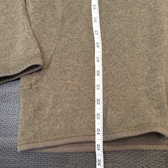Patagonia Mens Better Sweater 1/4 Zip Fleece Jacket Green Size Large w Hole - Picture 12 of 15